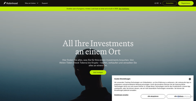 Security scan screenshot of https://robinhood.com