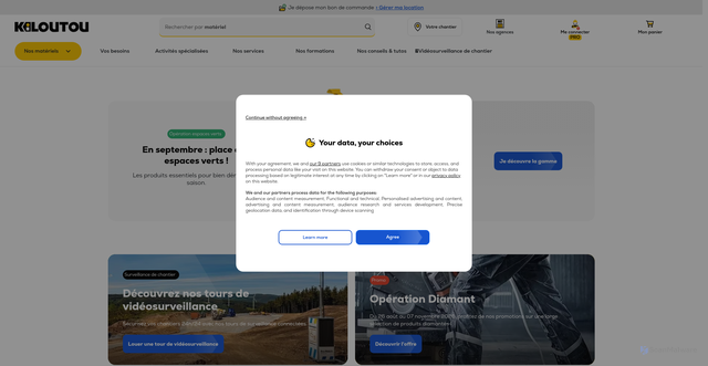 Security scan screenshot of https://kiloutou.fr