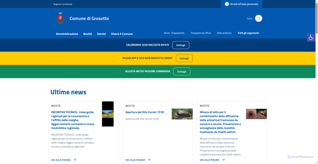 Security scan screenshot of https://www.comune.grosotto.so.it