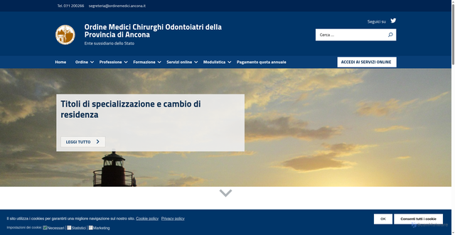 Security scan screenshot of https://www.ordinemedici.ancona.it/