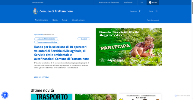 Security scan screenshot of https://www.comune.frattaminore.na.it/