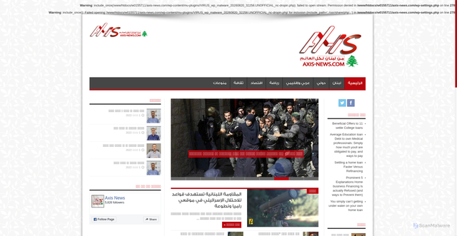 Security scan screenshot of https://www.axis-news.com