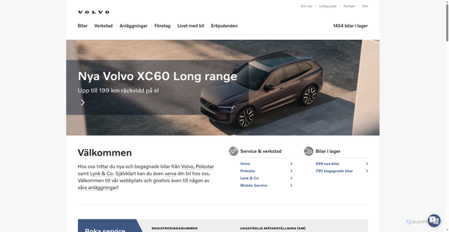 Security scan screenshot of https://volvocarretail.se