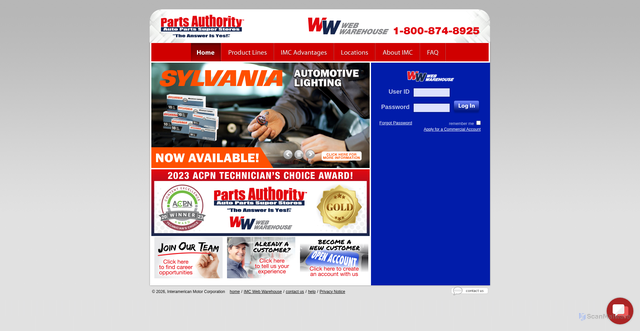Security scan screenshot of https://www.imcparts.net