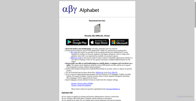 Security scan screenshot of https://alphabet.se
