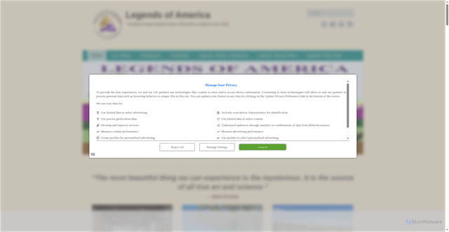 Security scan screenshot of https://www.legendsofamerica.com