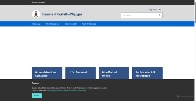 Security scan screenshot of https://www.comune.castellodagogna.pv.it/it