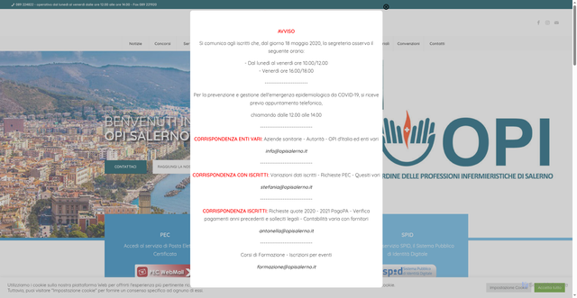 Security scan screenshot of https://www.opisalerno.it/