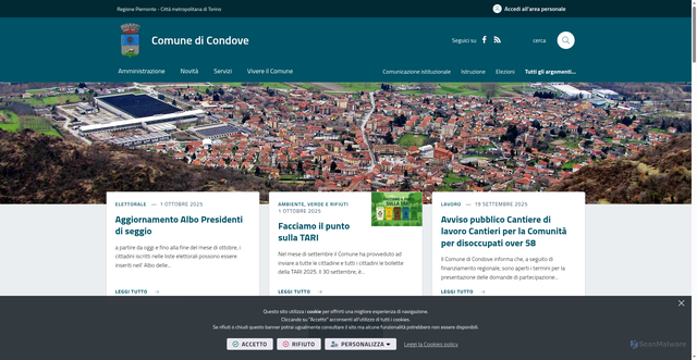 Security scan screenshot of https://www.comune.condove.to.it/it-it/home