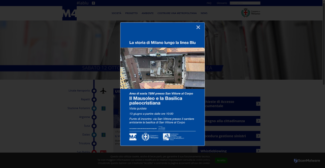 Security scan screenshot of https://www.metro4milano.it