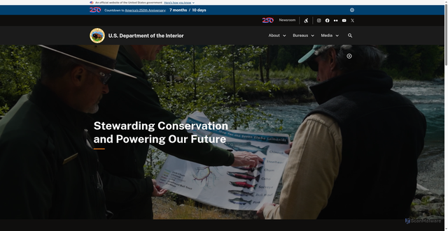 Security scan screenshot of https://www.doi.gov/
