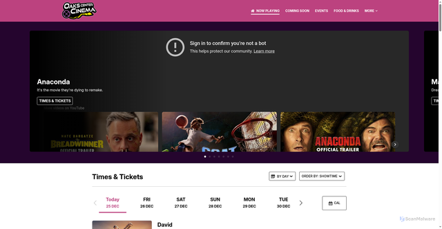 Security scan screenshot of https://www.oakscenter.net/