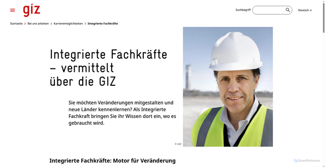 Security scan screenshot of https://www.giz.de/de/karriere/jobs/integrierte-fachkraefte