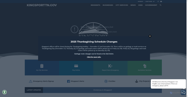 Security scan screenshot of https://www.kingsporttn.gov/