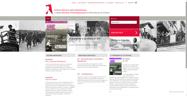 Security scan screenshot of https://www.istitutoresistenzacuneo.it:443/home