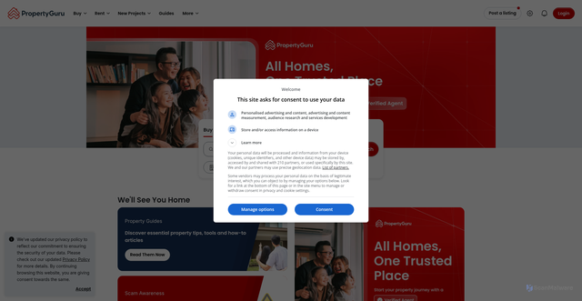 Security scan screenshot of https://propertyguru.com.my