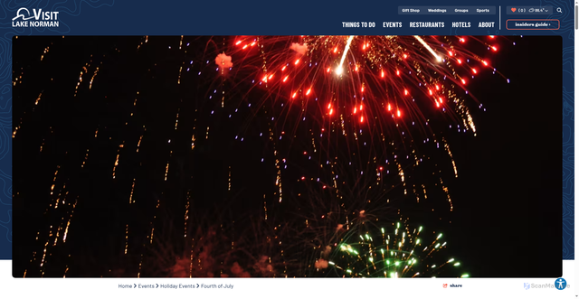 Security scan screenshot of https://www.visitlakenorman.org/events/holiday-events/july-fourth-events/