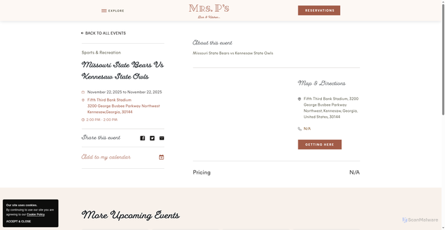 Security scan screenshot of https://www.mrspsatl.com/events/kennesaw/missouri-state-bears-vs-kennesaw-state-owls-10590669