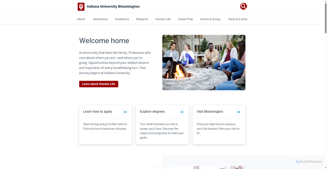 Security scan screenshot of https://indiana.edu