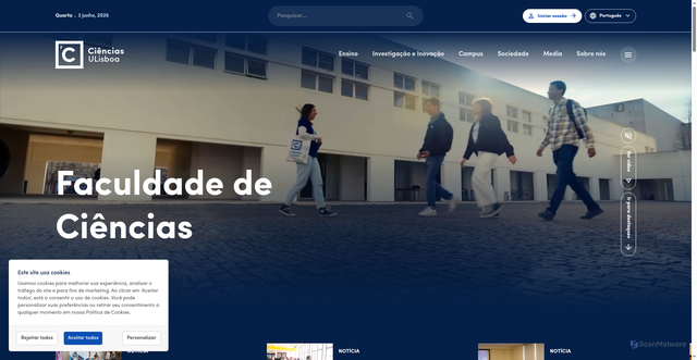 Security scan screenshot of https://ciencias.ulisboa.pt