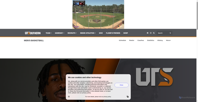 Security scan screenshot of https://utsfirehawks.com/sports/mens-basketball