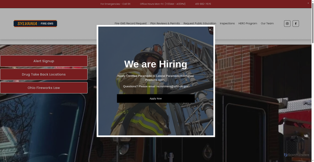 Security scan screenshot of https://www.stfd-oh.gov/