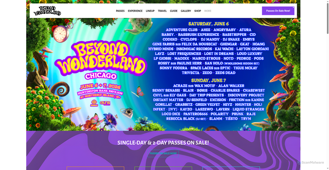 Security scan screenshot of https://chicago.beyondwonderland.com/