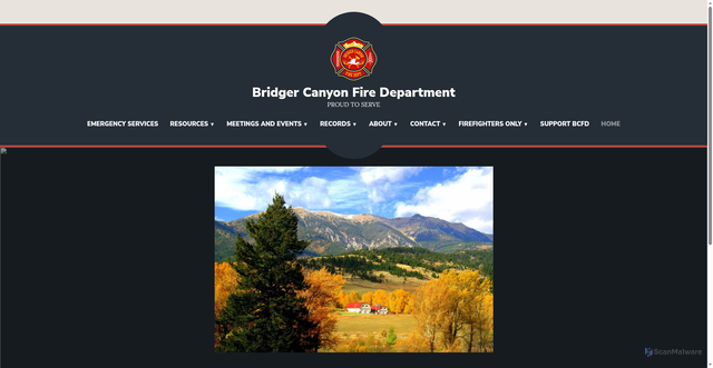 Security scan screenshot of https://bridgercanyonfiremt.gov/
