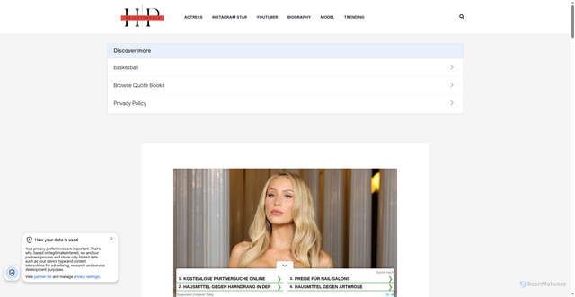Security scan screenshot of https://heightopedia.com/alix-earle/