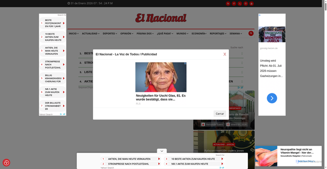 Security scan screenshot of https://elnacional.com.do