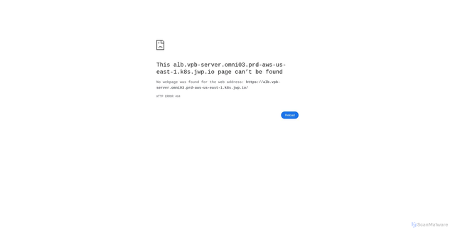Security scan screenshot of https://alb.vpb-server.omni03.prd-aws-us-east-1.k8s.jwp.io