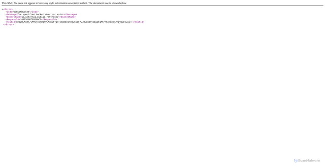Security scan screenshot of https://qc.internal.public.reference.s3.amazonaws.com
