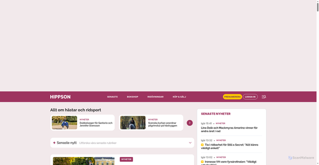Security scan screenshot of https://hippson.se
