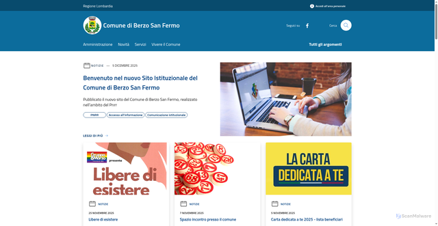 Security scan screenshot of https://www.comune.berzo-san-fermo.bg.it/it