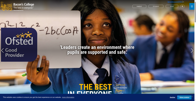 Security scan screenshot of http://www.baconscollege.co.uk/