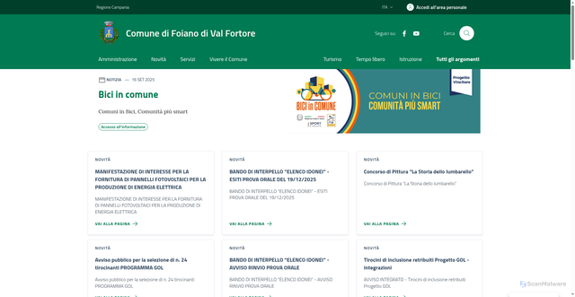 Security scan screenshot of https://comune.foianodivalfortore.bn.it/