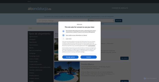 Security scan screenshot of https://aloandalucja.es