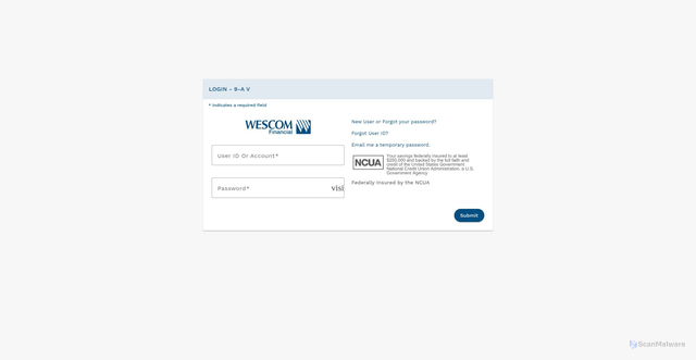 Security scan screenshot of https://online.wescom.org