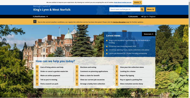 Security scan screenshot of https://www.west-norfolk.gov.uk/
