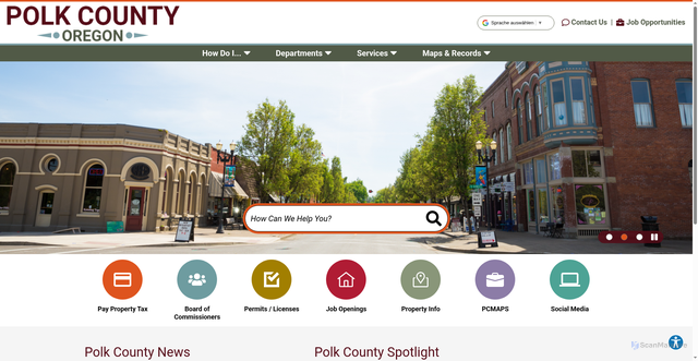 Security scan screenshot of https://www.co.polk.or.us/