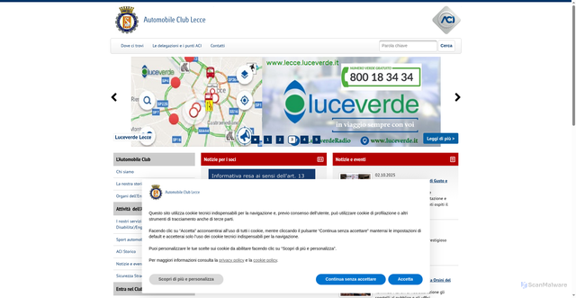 Security scan screenshot of https://lecce.aci.it/