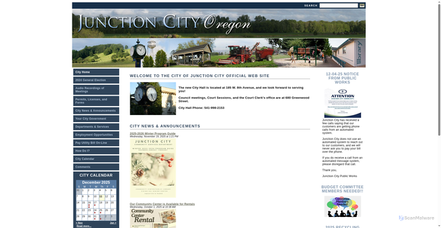 Security scan screenshot of https://www.junctioncityoregon.gov/