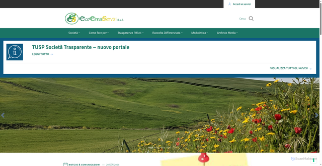 Security scan screenshot of https://www.ecoennaservizi.it/