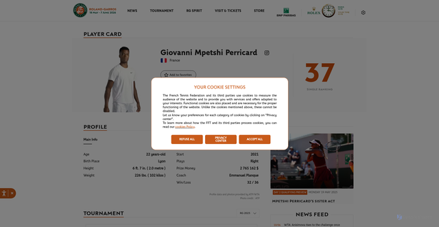 Security scan screenshot of https://www.rolandgarros.com/en-us/players/44112-g.mpetshiperricard