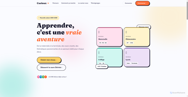 Security scan screenshot of https://curieux-v4-bkwi7za2to.edgeone.app/