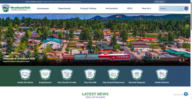 Security scan screenshot of https://woodlandpark.gov/