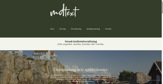 Security scan screenshot of https://mdtext.se