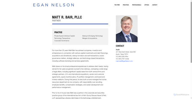 Security scan screenshot of https://www.egannelson.com/professionals/matt-bair/