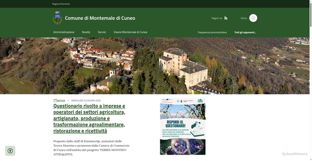 Security scan screenshot of https://www.comune.montemale.cn.it