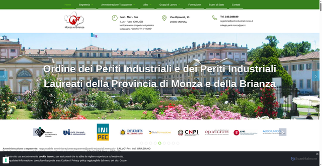 Security scan screenshot of https://www.periti-industriali.monza.it